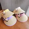 Novo Chapéu de Sol de Verão para Crianças, Chapéu de Sol Cartoon de Topo Aberto para Uso ao Ar Livre com Aba Larga para Cobrir o Rosto, Chapéu Infantil