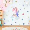 FanXi Nuevos Adhesivos de Pared de Acuarela Amor de Luna Unicornio para Habitación de Bebé Niña Decorativos Adhesivo de PVC FX64101