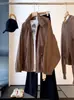 Linha de Luxo Leve Zedaijiayi! Jaqueta Bomber Elegante Estilo Retrô da Moda para o Início da Primavera com Gola Alta Solta
