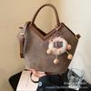 Bolso Pequeño de Invierno para Mujer Todo Fósforo Estampado de Leopardo Nuevo Retro Maillard Bolso Cubo Portátil Bolso Bandolera de Gama Alta