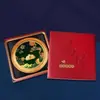 Set de Regalo Caja Creativa Montaña de Oro y Plata, Plato Redondo Atrae Fortuna, Decoraciones de Lámina de Oro y Plata para Decoración del Hogar, Regalos Promocionales