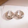 Pendientes Plegados en Forma de U Brillantes Transfronterizos Europeos y Americanos, Modernos, Únicos, Pendientes de Nicho, Lujo Ligero, Pendientes de Gama Alta para Mujer