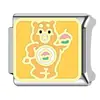 Pulsera Módulo Italiano de Acero Inoxidable con Patrón de Oso de Anime de Dibujos Animados, Accesorios para Correa de Reloj Elástica de Animales para Soldadura DIY