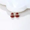 Brincos de Abóbora com Laço Combinando Outono e Inverno Brincos Elegantes Brincos com Pino de Prata Esterlina 925 High-End