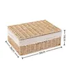 Cesta de armazenamento tecida à mão, caixa de armazenamento para lanches, cesta de bambu, cesto de roupa suja, caixa de armazenamento grande para calças