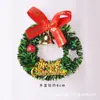Casa de Boneca Guirlanda de Porta de Natal Enfeites Círculo de Grama Sino Laço Acessórios de Atmosfera de Cena de Natal