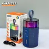 Novo KMS-269 Portátil para Exterior à Prova d'Água Bluetooth Som Luz Dinâmica RGB Portátil para Desktop Pequeno Alto-falante