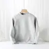 Suéter nuevo de otoño e invierno para niño estilo coreano con forro polar, suéter de punto para niños de talla mediana, color sólido, top de cuello alto, suéter para niños