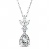 Collar Transfronterizo de Moissanita Plata de Ley S925 Colgante de Gota de Agua Collar de Gama Alta Cadena para Clavícula de Lujo Ligero Venta Directa de Fábrica