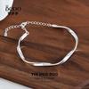 Pulsera Anillo de Mobius de Plata Esterlina S925 para Niña Pulsera de Personalidad Irregular a la Moda Ajustable Temperamento Combinación con Todo