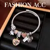 Pulseira de Vidro com Design Único, Coração Cravejado de Diamantes e Libélula com Gotejamento de Óleo, Versátil, Exquisita e Fashion para Mulheres