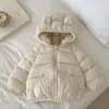 Nueva chaqueta ligera de algodón para niños, estilo corto, con capucha, para niñas y niños, prenda de abrigo de moda para niños pequeños, adecuada para otoño e invierno