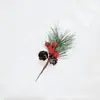 Decoraciones Navideñas Transfronterizas, Accesorios para Ramo, Copos de Nieve, Bayas de Acebo, Piñas de Plástico Artificiales, Combinación de Conjunto de Ramas Pequeñas