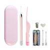 Conjunto de caixa de metal luminosa para escavação de orelhas de bebê, artefato de escavação de orelhas de silicone, pinça de orelha luminosa