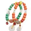 En Stock Estilo Étnico Pulsera de Turquesa Artificial Coral al por Mayor Moda DIY Original Pulsera de Cristal de Fresa Perla Joyería