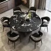 Conjunto de mesa de jantar extensível e dobrável em mármore natural minimalista italiano para espaços pequenos com um toque de luxo para uso doméstico