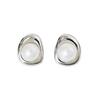 Pendientes de nicho de perlas naturales de moda, de plata de ley 925, elegantes, combinables, con textura, estilo francés, sencillos.