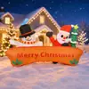 Papai Noel e Boneco de Neve Infláveis, Adereços de Decoração Iluminados para Jardim Externo e Shopping, Decorações de Natal Infláveis