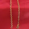Cadena de Ola de Agua Chapada en Oro Vietnamita, Cadena Lisa, Collar para Mujer, Cadena Hueso de Serpiente, Cadena de Caja Chapada en Oro de Latón, Cadena Chopard, Apilable