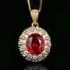 Nuevo Producto 2026: Joyería Zhuangshengsheng, base de cobre chapado en oro, corindón rojo simulado, conjunto de estilo europeo y americano, piedra principal 10*12