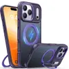 Case Magnético Rotativo com Suporte Amortecido para iPhone 17 Pro Max, Case com Fulcro Anti-Queda para Apple 16 - Aplicável em Fronteiras