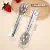 Colher descartável estilo americano espessa 15,5 cm embalada individualmente para take-away comercial de sobremesa e sopa, atacado do fabricante