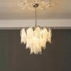Lámpara de Araña de Sala de Estar de Cristal Blanco Murano de Mediados de Siglo Francés, Lámpara Vintage para Dormitorio Estudio, Lámpara de Techo Colgante Tipo Villa Americana