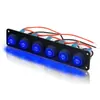 Painel de Interruptores para Carro Olho de Gato Azul Alavanca Basculante 12V-24V com Luz LED Controle de Potência Liga de Alumínio Carro