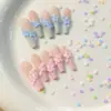 Paquete de Materiales de Joyería para Uñas Petal Arte de Uñas Empalme Colorido Flor Pequeña Macarrón Flor Tallada Imitación Uña Portátil Uña DIY Diamante para Uñas