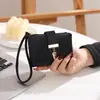 2026 Nova Carteira Estilo Coreano Couro PU Curta Cor Sólida Fivela Dobrável Zíper Bolsa de Mão Carteira Feminina Estudante