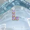 Aretes Colección Oro Morado Claro Aleación de Titanio Astmf-136 Titanio G23 Rosca Interna Zirconia Labret Accesorios para Piercing