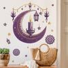 Nuevo FX-B421 Festival de Oriente Medio Embellecedor Lámpara de araña de vela Luna Morada Decoración de pared del hogar Pegatina de pared