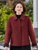 Abrigo de lana de otoño para madres petite, elegante abrigo de lana doble faz para mujeres, prenda exterior de primavera y otoño para mujeres de mediana edad y mayores