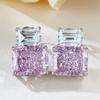 Aretes de plata S925 Longlongjin, lujo europeo y americano, diamante de alto carbono importado 8*10, diamante amarillo, para mujer, AliExpress wish