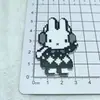 Estilo Doce e Descolado Kit Completo Preto e Branco Coelho Grande DIY Artesanal Materiais para Capa de Celular, Adesivos de Desenho Animado, Decorações para Sapatos