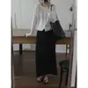 Estilo Holgazán Casual Versátil Suave y Cómodo Cuello Redondo Manga Larga Suéter Base Cárdigan Top para Mujer