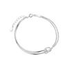 Pulsera Asimétrica de Plata de Ley 925 con Costuras Tiki, Estilo Cool de Nicho de Alta Gama, Accesorios de Moda para Celebridades de Internet