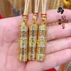 Colgante de Cobre Chapado en Oro Estilo Antiguo Tendencia en Tiktok con Mantra de Seis Palabras y Ocho Tesoros, Accesorio DIY