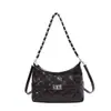 2026 Nueva Bolsa de Hombro con Cadena de Rejilla de Diamantes para Mujer Bolso de Hombro Retro Pequeño Estilo Chanel Piel Suave Versátil para Viajes Diarios Bolso Cruzado