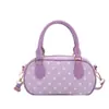 La popular bolsa cuadrada pequeña de esquina redondeada fresca de mano de este año para mujer, nuevo modelo de verano 2026, bolso de hombro individual de lunares, bolso cruzado versátil