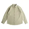 Camisa de trabajo de estilo japonés de alta calidad de 190 g para hombre, camisa casual de manga larga de algodón puro, perfecta para usar en capas debajo de una chaqueta retro americana