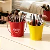 Cubo Pequeño de Metal para Suculentas, Decoración de Almacenamiento para el Hogar, Cubo de Almacenamiento de Papelería y Brochas de Maquillaje de Colores