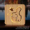 Comercio Electrónico Transfronterizo Suministro Creativo Madera Maciza Recortada Letra Inglesa Luz de Noche Adornos Culturales y Creativos de Madera Luz LED Luminosa