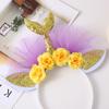 Diadema de sirena transfronteriza linda para actuación accesorios para el cabello de niños europeos y americanos falda de flores hecha a mano día del niño diadema de mujer