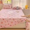 Lençol de Cama de Veludo de Leite de Inverno Classe A Peça Única 180x200 Coral Aconchegante Espesso Conjunto de Três Peças Fronha para Dormitório Pessoa Solteira
