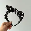 Faixa de Cabelo Antiderrapante com Laço de Bolinhas para Mulheres, Acessório de Cabelo Versátil da Moda de Luxo de Alta Qualidade com Dentes de Pente