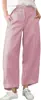 Pantalones de pierna ancha cropped ajustados de cintura alta, estilo casual suelto de nuevo estilo para verano, transfronterizos europeos y americanos, en color liso con botones