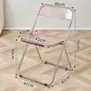 Mesa dobrável transparente acrílica vintage, estilo moderno e na moda, conjunto de mesa e cadeira portátil para varanda de casa, mesa de centro nórdica