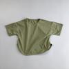 Camiseta básica de manga corta para niños, nueva camiseta de verano de estilo coreano, multicolor, sencilla y de estilo occidental, con cuello redondo para niños y niñas.