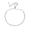 Pulseira ajustável de 3mm com zircônia incrustada, corrente tennis, branca, rosa, para homens e mulheres, uso diário, pulseira de franja, joia